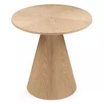 Šoninis staliukas Abisko, apvalus, 60 cm, natūralaus ąžuolo faneros