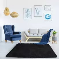 „Strado“ kilimas „Shaggy“ 60x90 „BlackSky“ (juodas)