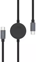 „Fixed“ „Power Watch“ laidas su USB-C/USB-C jungtimis ir „Apple“/„Samsung“ „Watch“ įkrovikliu, 1,5 m, PD 60 W, pilkos spalvos