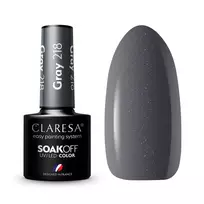 CLARESA_Soak Off UV/LED pilkos spalvos hibridinis lakas 218, 5 g