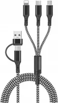 LTC USB 4-in-1 SUPERIOR USB-LIGHTING/USB-C/microUSB – USB/USB-C 1,2 m 3 A JUODAS LTC