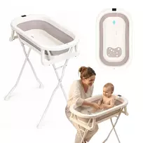 Sulankstoma vaikų vonelė su stovu, nutekėjimo anga ir LCD termometru, „ECOTOYS“