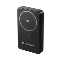 Wozinsky WLWP-10KA0Y3S Power Bank | 10,000 mAh | 22.5W | PD | USB-A, USB-C, Wireless | black