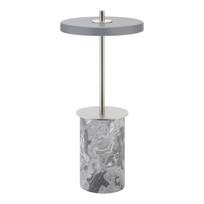 Pilkos spalvos iš marmuro stalinis šviestuvas LED su pritemdymo funkcija (aukštis 25,5 cm) su metaliniu gaubtu Asteria Move Mini – UMAGE