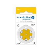 Everactive Ultrasonic 10 (PR70) klausos aparatų baterijos, 6 vnt.