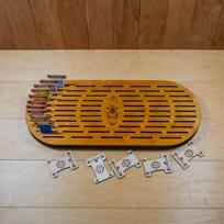 Siuvinėjimo ričių laikiklis–organizatorius 64 vietos, fanera 38×16,5 cm