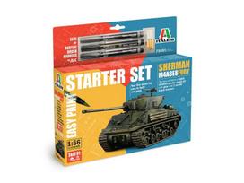 Sherman M4A3E8 „Fury“ tanko surinkimo rinkinys su dažais ir įrankiais 1/56