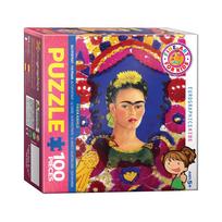 Frida Kahlo portreto dėlionė su paukščiais 100 detalių vaikams 5+
