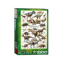 Kreidinio periodo dinozaurai – 1000 detalių edukacinė dėlionė 50x70 cm