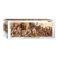 Panoraminė dinozaurų dėlionė 1000 detalių – aukštos kokybės, 8+