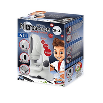 3in1 mikroskopas vaikams 8+ iki 400x su USB kamera ir LED apšvietimu