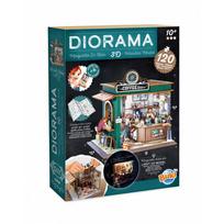 Miniatiūrinė kavinės diorama-dėlionė su LED, 120 dalių (10+)