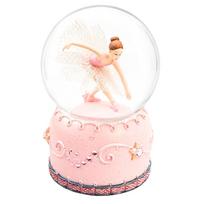 Užsukama muzikinė dėžutė su balerina stiklo rutulyje 12 cm