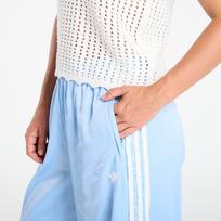 adidas Originals Satin Wide Leg Tracksuit Bottoms Ruffle 3-Stripes Clear Sky - Dydis L (KC8814 Kelnės)