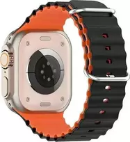 „Beline Beline“ „Apple Watch“ silikoninis dirželis „Waves“ 38/40/41 mm, juodas ir oranžinis / juodas-oranžinis, dėžutėje