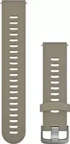 Garmin silikoninė riešo juostelė „Quick Release 20“ (smėlio spalvos / plieno-sidabro spalvos) (010-11251-0Z)