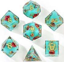 Captured Magic Sharp Edge RPG Resin Dice Set - Meadow Magic