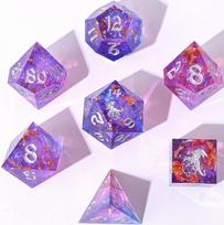 Captured Magic Sharp Edge RPG Resin Dice Set - Gilded Storm