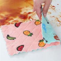 Super Absorbent Double-Sided Cleaning Cloths with Scouring Pad - Greaseproof and Reusable,1/5/10 Pieces 1 Pcs