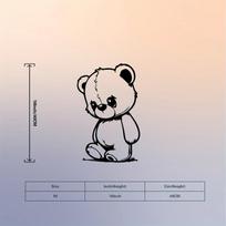 Teddy Bear Metal Wall Art Black White Powder Coated Iron Children Room Decor Gift