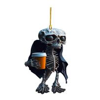 Unique Vintage Style Acrylic Skeleton Car Charm For Festive Halloween Decor 3
