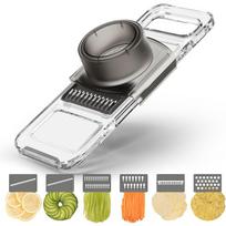 LMETJMA 6 in 1 Multifunctional Mandoline Slicer Handheld Vegetable Cutter with Hand Guard Kitchen Onion Carrot Slicer Cutter gryna