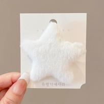 Plush Star Hairpin Sweet Fluffy Solid Color Pentagram Hair Clip Bobby Pin Women Girl HairGrip Barrettes Headwear Hair Accessorie