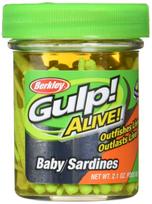 Berkley Alive Baby Sardine Chartreuse Gulp! 2-inch GAJBSDN2-CH (Ajing, Mebaru)