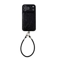 Vintage Wrinkle PU Leather Large Window Case with Phone Strap for iPhone 13-17 Pro Max Opp Bag&For iPhone17 juoda