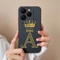 For Infinix Smart 8 Zero 30 Note 40 4G Hot 40 GT 20 Pro Itel S24 Phone Cover Bumper Anti Drop Silicone Soft Case Fashion Crown King Letters Matte Capa Infinix Zero 30 4G