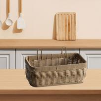 Chic Decorative Basket Set for Bathroom and Kitchen Storage Needs pilka spalva