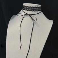Sweet Cool Girl White Lace Choker Bow Collarbone Chain Double Layer Pure Lust Sweet Collar Female