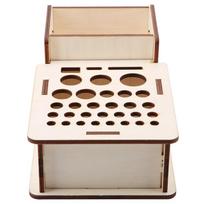 Multi Hole DIY Craft Tool Storage Wooden Holder Basswood Leather Tool Rack