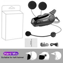 TWC 500M Motociklo Bluetooth Intercom IPX6 Vandeniui atspari šalmo ryšio sistema 1set Hard Mic gray
