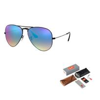 RayBan Reflective Colourful Film Sunglasses Men's and Women's Tide Toad Glasses Vintage Sunglasses 0RB3025 002/4O Mercury Film Blue Reflective Lenses 62
