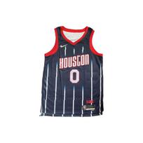 Nike Houston Rockets Dryžuotas Raidžių Spaudas Krepšinio Marškinėliai Vyrams Viršūnės Juodi DB4029-424 M