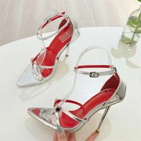 Fashion Eilyken Sexy Rivet Buckle Strap Women Sandals Summer Open Toe Thin Heels Stripper Shoes Design Style Hollow Out Zapatos Mujer 35