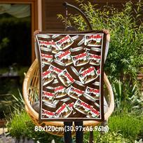 1 vnt. „Nutella“ rašto pledas sofai-lovai Minkšti ir lengvi patalynės reikmenys Idealiai tinka iškyloms, visų sezonų Kalėdų lauko dekoravimo aksesuarams-c0803002 130x150cm white