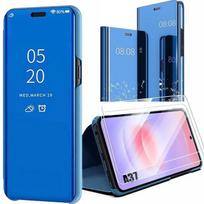 Coque Rabat - BOOLING - pour Samsung Galaxy A37 5G - Smart View - Bleu - 2 Verres Trempés mėlyna