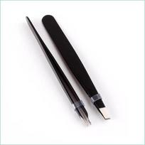 Black Eyebrow Tweezers Stainless Steel Slant Tip Hair Removal Makeup Tool Kit Eyelashes Extension  Double Eyelid  Application juoda