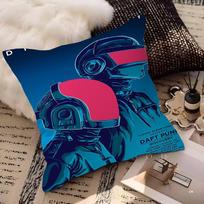 Band D-Daft Punk Pillow Cushion Cover Pillowcase Living Room Sofa Home Decor Peach skin 18*18(CM)-1Pcs