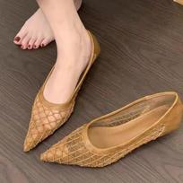 Elegant Women High Heels Shoes Mesh Sexy Pointed Toe Heeled Sandals Designer 2025 Summer New Dress Party Woman Pumps Zapatillas 35