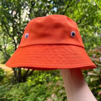 Juokinga Animacinio Stiliaus Naujoviška Drąsi Oranžinė Kibiro Kepurė Su Akių Dizainu Unisex Apsauga Nuo Saulės Žvejo Kepurė Gatvės Stiliui, vakarėliams One Size