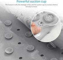 Accesories for baths, shower cabins,Non-Slip Bathtub Mat - Super Absorbent PVC Round Shower Liner, Grey, 55x55cm for Safety,