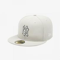 New Era New York Yankees Basic Outline Fitted Cap Stone 14881540 GREY/712