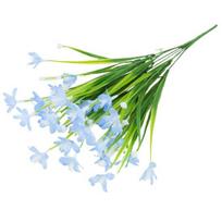 Dirbtinės orchidėjų gėlių šakelė su stiebu 7 šakėmis Namų vestuvių vakarėlis Dirbtinių narcizų gėlių kompozicija mėlyna