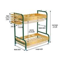 Multi-Function Dish Drying Rack with Bowl & Chopsticks Storage for Kitchen Countertop beige