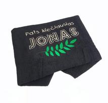 Siuvinėtas rankšluostis „Pats kiečiausias Jonas“