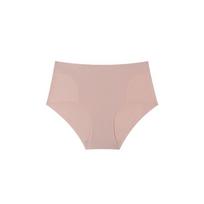 Women's Spring and Summer Sexy Mesh Stitching Pure Color No Trace One Piece Type Middle Waist Triangle Briefs S