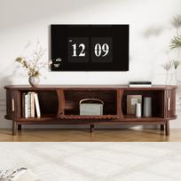 Lowboard TV spintelė 165x39,5x46 cm, ruda, slankiojanti durelė, iki 65" televizoriui